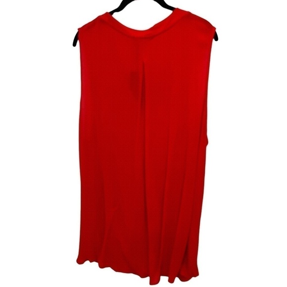 Gibson Red Sleeveless Faux Wrap V Neck Rayon Blouse Size 3X NWT - Picture 4 of 4